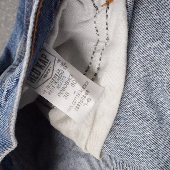 Red Kap Carpenter 36x30 Medium Wash Straight Leg Blue Denim Jeans - Picture 7 of 10